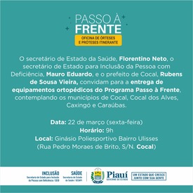 Passo à Frente entrega órteses e próteses em Cocal