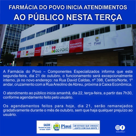 Farmácia do Povo inicia atendimentos ao público nesta terça-feira (22)